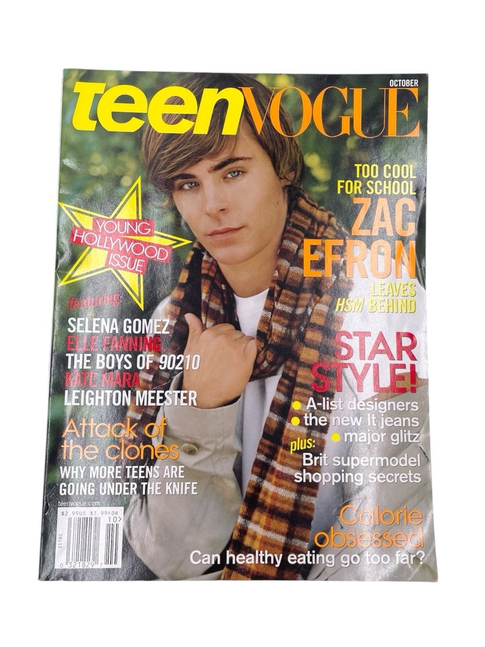 Teen Vogue Magazine October 2008 Zac Efron Cover Y2K 2000s High School Musical